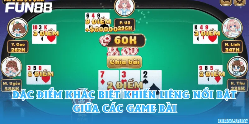 Đặc điểm khác biệt khiến Liêng nổi bật giữa các game bài