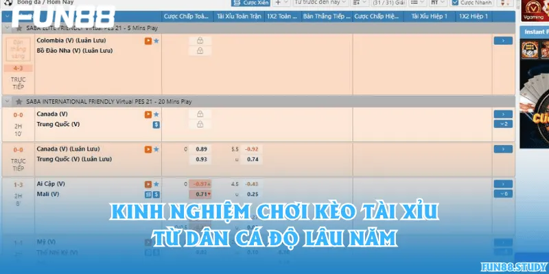 Kinh nghiệm chơi kèo tài xỉu từ dân cá độ lâu năm